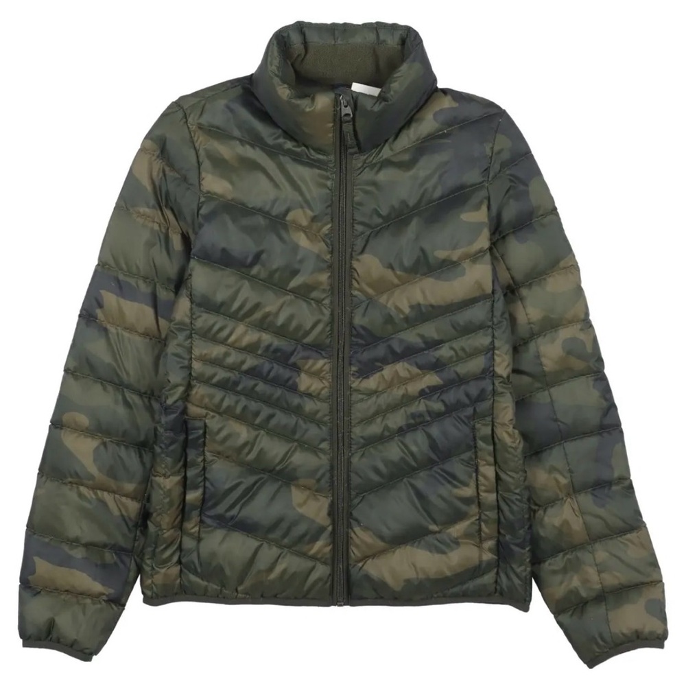 Abercrombie & Fitch Green Camouflage Puffer Jacket